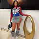 Street-printed Women Stand-up Collar Short Zipper Jacket YNS-2666