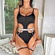 Black Sexy Hollow-out Backless One-piece Teddies Lingerie YQ-T994