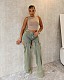 Women's street fashion vintage wash cut-out jeans LX-5538