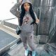 Women's Printed Hoodie Fleece Sporty Tracksuit 2 Pieces Sets DN-5999G9