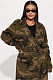 Women's Ripped Personality Camouflage Long Trench Coat SH-391323