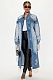 Women's Street Fashion Cross Embroidery Long Trench Coat LX-6033