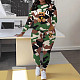 Women Camo Print Round Collar Full Sleeves Casual Two-piece Set ZNN-SME008