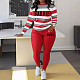 Fashion Stripes Letter Print Round Neck Women 2 Pieces Sets ZNN-SMC035