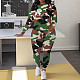 Women Camo Print Round Collar Full Sleeves Casual Two-piece Set ZNN-SME013