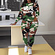 Women Camo Print Round Collar Full Sleeves Casual Two-piece Set ZNN-SME002