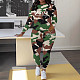 Women Camo Print Round Collar Full Sleeves Casual Two-piece Set ZNN-SME011
