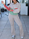 Women's Color Matching Coat Long-sleeved Sportswear Two-piece Sets AIL-301