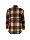 Plus Size Women Lapel Buttons Full Sleeves Blouse Coat TB-6479