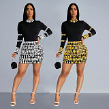 Fashion Women Long Sleeve Hot Drilling Package Hip Mini Dresses BY-7138