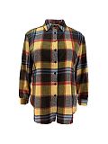 Plus Size Women Lapel Buttons Full Sleeves Blouse Coat TB-6479