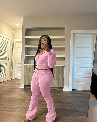 Women Knit Hoodies And Long Pants Casual 2 Pieces Sets NIYA-8186