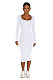 Ladies Round Collar Long Sleeves Solid Color Slim Maxi Dress MZ-2812
