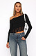 Black Lace Pullover Long Sleeve T-shirt Tops MZ-2826