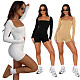 Solid Color Long Sleeve Tight Casual Rompers MZ-2805