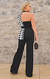Sexy Lady Patchwork Single Sleeves Wide-leg Jumpsuit 2 Pieces Sets NY-10950
