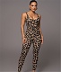 Leopard Print U Neck Sleeveless Skinny Jumpsuits MZ-2802