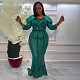 Sexy Ladies Green Sequines Package Hips Long Dresses NY-3355