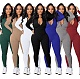 Knitting Long Sleeve Zip Up Sportswear Jumpsuits MZ-2764