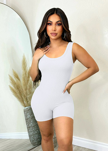 Cotton Solid Color Sleeveless One Piece Rompers MZ-2804