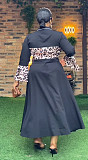 Elegant Ladies Leopard Print Patchwork Tops And Long Skirt 2 Pieces Sets NY-10955