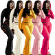 Leisure Sets Women Long Sleeves Zipper Hoodies And Long Pants CH-24058