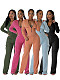 Women Long Sleeves Zipper Bodysuit And Long Pants Casual Sets CH-24062