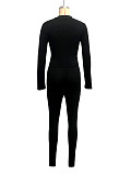 Black Sexy Hollow Out Tops And Tight Pants Women Two Pieces Sets SH-390920