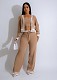 Autumn Winter Knit Cardigan Striped Patchwork Leisure Set (3 sets) CM-8730