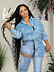 Fashion Lapel Shirt Flannel Sequin Bead Top Shirt SFY-529