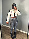 Women's Stretch Denim Fabric Ripped Motorcycle Wind Skinny Jeans CH-88002