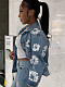 Leisure Women Printed Denim Buttons Tops Jackets CH-88005