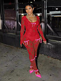 Women Sexy Transparent Lace Long Sleeves Bodycon Jumpsuit TK-6315