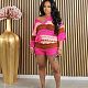 Fashion Girls Deep-V Color Matching Knitted 2 Pieces Shorts Sets NIYA-8170