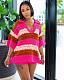 Fashion Girls Deep-V Color Matching Knitted 2 Pieces Shorts Sets NIYA-8170