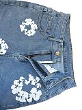 Trendy Girl Stretch Denim Fabric Kapok Printed Jeans CH-23123