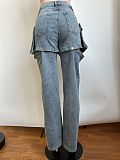 Women Elasticity Detachable Two Wear Jeans CH-88007