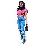 Zip Up Hooded Crop Puffer Vest Jackets ZS-0443