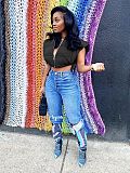 Zip Up Hooded Crop Puffer Vest Jackets ZS-0443