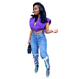 Zip Up Hooded Crop Puffer Vest Jackets ZS-0443