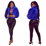 Women Faux Fur Cardigan Long Sleeve Fluffy Coat ZS-0154