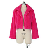 Women Faux Fur Cardigan Long Sleeve Fluffy Coat ZS-0154