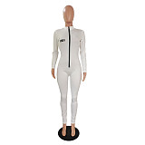 Zipper Front Long Sleeve Fitness Jumpsuit CN-00161