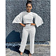 Solid-color Flared Sleeve Straight Pants Two-piece Set CN-0047