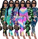 Women's Tie-dye Long Sleeve Hooded Casual 2 Piece Pants Set ZS-0315