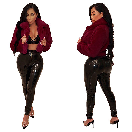 Women Faux Fur Cardigan Long Sleeve Fluffy Coat ZS-0154
