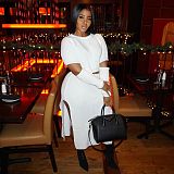 Irregular Mosaic Long-sleeved Sweater High Slit Skirt Set ZS-079