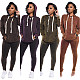 Women's Drawstring Hoodie Leggings Sport Two-piece Set CN-0061