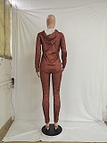 Women's Drawstring Hoodie Leggings Sport Two-piece Set CN-0061