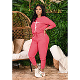 Letter Print O Neck T Shirt Casual Pants Set CN-0164